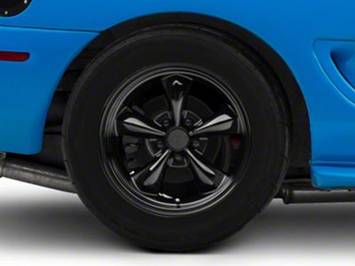 Deep Dish Bullitt Solid Gloss Black Wheel; Rear Only; 17x10.5 (94-98 Mustang)