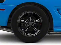 Deep Dish Bullitt Solid Gloss Black Wheel; Rear Only; 17x10.5 (94-98 Mustang)