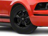 Bullitt Solid Gloss Black Wheel; 17x9; 30mm Offset (05-09 Mustang GT, V6)