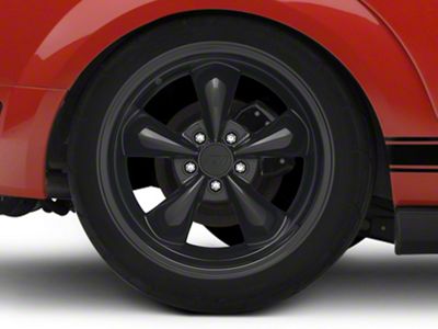 Deep Dish Bullitt Solid Gloss Black Wheel; Rear Only; 18x10 (05-09 Mustang GT, V6)