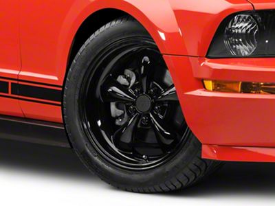 Deep Dish Bullitt Solid Gloss Black Wheel; 18x9 (05-09 Mustang GT, V6)