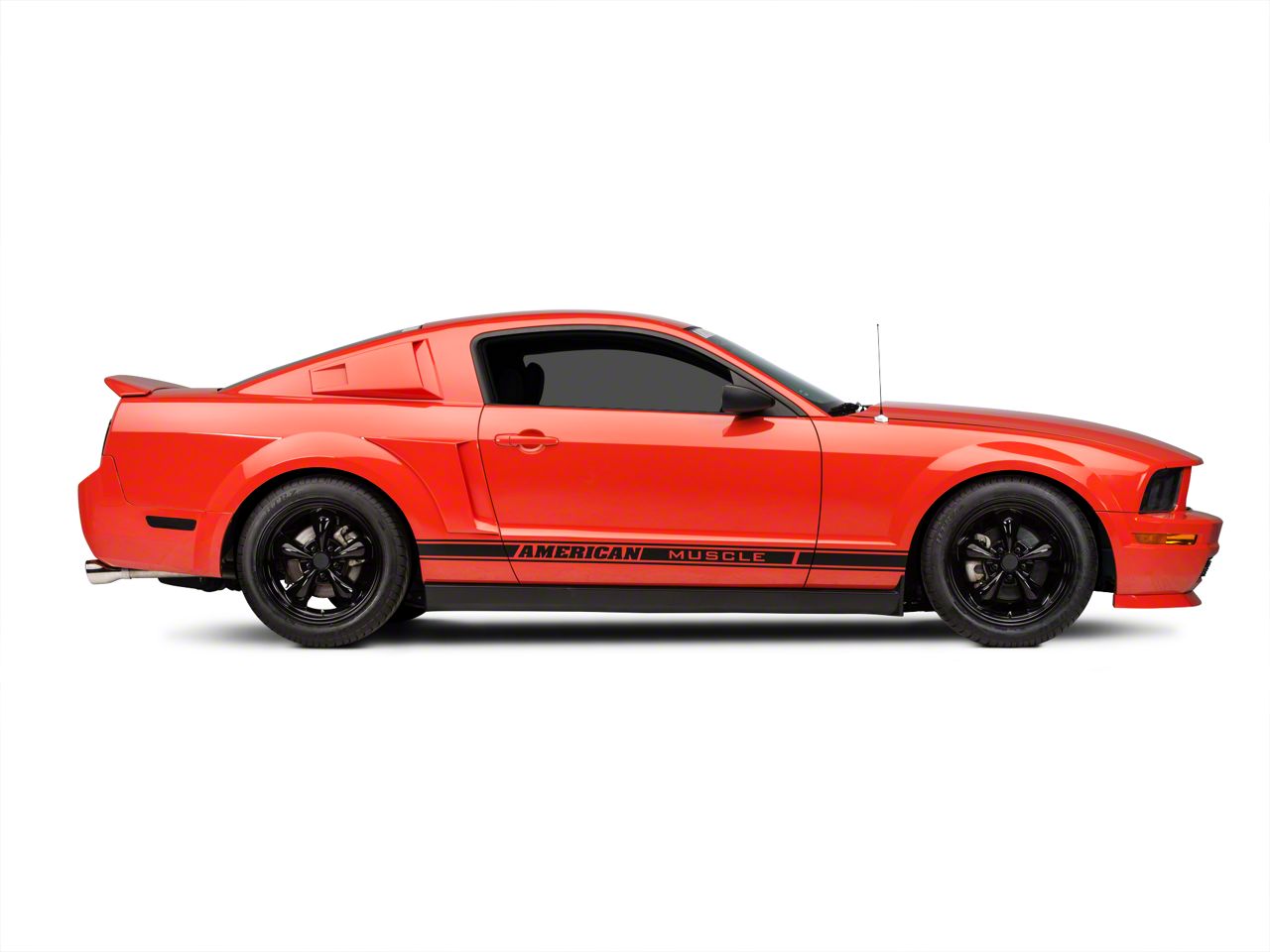 Mustang Deep Dish Bullitt Solid Gloss Black Wheel; 18x9
