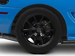 FR500 Style Solid Gloss Black Wheel; Rear Only; 18x10; 22mm Offset (94-98 Mustang)