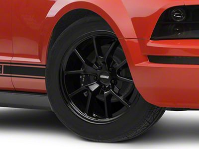 FR500 Style Solid Gloss Black Wheel; 18x9 (05-09 Mustang)