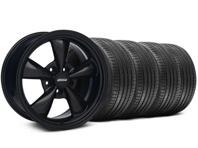 Bullitt Solid Black Wheel and Sumitomo Maximum Performance HTR Z5 Tire Kit; 18x8 (94-98 Mustang)