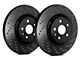 SP Performance Cross-Drilled Rotors with Black ZRC Coated; Front Pair (10-15 V6 Camaro)