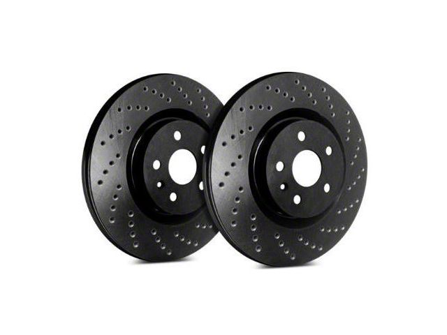 SP Performance Cross-Drilled Rotors with Black ZRC Coated; Front Pair (16-24 Camaro LS & LT w/ 4-Piston Front Calipers; 20-24 Camaro LT1)