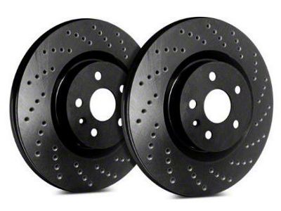 SP Performance Cross-Drilled Rotors with Black ZRC Coated; Rear Pair (10-15 Camaro SS; 12-24 Camaro ZL1)