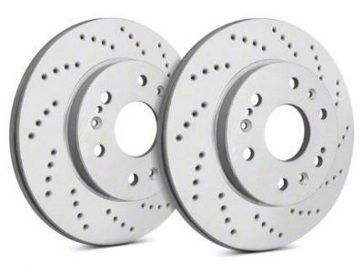 SP Performance Cross-Drilled Rotors with Gray ZRC Coating; Front Pair (10-15 V6 Camaro)