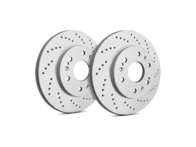 SP Performance Cross-Drilled Rotors with Gray ZRC Coating; Front Pair (16-24 Camaro SS w/ 4-Piston Front Calipers)