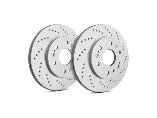 SP Performance Cross-Drilled Rotors with Gray ZRC Coating; Front Pair (16-24 Camaro LS & LT w/ 4-Piston Front Calipers; 20-24 Camaro LT1)