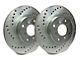 SP Performance Cross-Drilled Rotors with Silver ZRC Coated; Front Pair (10-15 V6 Camaro)