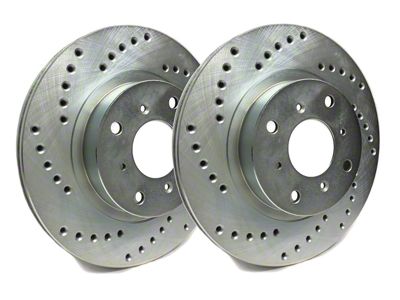 SP Performance Cross-Drilled Rotors with Silver ZRC Coating; Front Pair (10-15 Camaro SS)