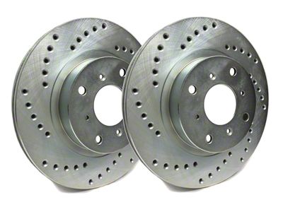 SP Performance Cross-Drilled Rotors with Silver ZRC Coated; Rear Pair (16-24 Camaro SS w/ 4-Piston Front Calipers)