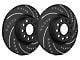 SP Performance Cross-Drilled and Slotted Rotors with Black ZRC Coated; Front Pair (16-24 Camaro LS & LT w/ 4-Piston Front Calipers; 20-24 Camaro LT1)