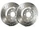 SP Performance Cross-Drilled and Slotted Rotors with Silver ZRC Coated; Front Pair (16-24 Camaro SS w/ 4-Piston Front Calipers)