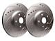 SP Performance Cross-Drilled and Slotted Rotors with Silver ZRC Coated; Front Pair (16-24 Camaro LS & LT w/ Single Piston Front Calipers)