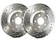 SP Performance Cross-Drilled and Slotted Rotors with Silver ZRC Coated; Rear Pair (10-15 V6 Camaro)