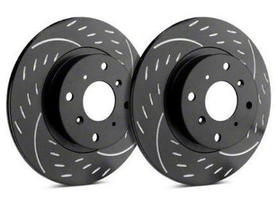 SP Performance Diamond Slot Rotors with Black ZRC Coated; Front Pair (10-15 V6 Camaro)