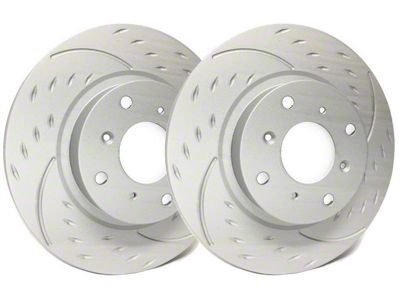 SP Performance Diamond Slot Rotors with Gray ZRC Coating; Front Pair (10-15 V6 Camaro)