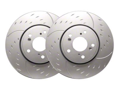 SP Performance Diamond Slot Rotors with Silver ZRC Coating; Front Pair (10-15 V6 Camaro)