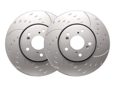 SP Performance Diamond Slot Rotors with Silver ZRC Coated; Front Pair (10-15 V6 Camaro)