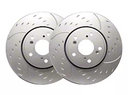 SP Performance Diamond Slot Rotors with Silver ZRC Coated; Front Pair (16-24 Camaro LS & LT w/ 4-Piston Front Calipers; 20-24 Camaro LT1)