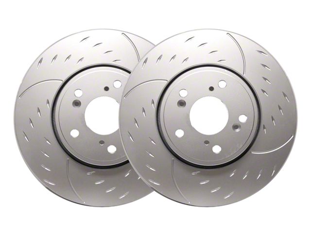 SP Performance Diamond Slot Rotors with Silver ZRC Coated; Front Pair (16-24 Camaro LS & LT w/ Single Piston Front Calipers)