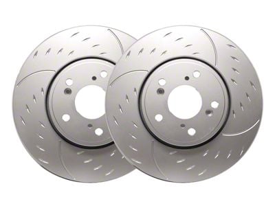 SP Performance Diamond Slot Rotors with Silver ZRC Coated; Rear Pair (16-24 Camaro SS w/ 4-Piston Front Calipers)