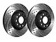 SP Performance Double Drilled and Slotted Rotors with Black ZRC Coated; Front Pair (10-15 V6 Camaro)