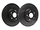 SP Performance Double Drilled and Slotted Rotors with Black ZRC Coated; Front Pair (16-24 Camaro SS w/ 4-Piston Front Calipers)