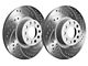 SP Performance Double Drilled and Slotted Rotors with Gray ZRC Coating; Front Pair (10-15 V6 Camaro)