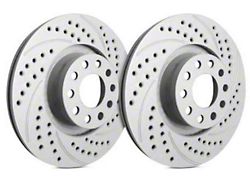 SP Performance Double Drilled and Slotted Rotors with Gray ZRC Coating; Rear Pair (16-24 Camaro LS, LT)