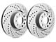 SP Performance Double Drilled and Slotted Rotors with Gray ZRC Coating; Rear Pair (16-24 Camaro LS, LT)