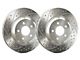 SP Performance Double Drilled and Slotted Rotors with Silver ZRC Coated; Front Pair (16-24 Camaro SS w/ 4-Piston Front Calipers)