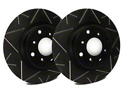 SP Performance Peak Series Slotted Rotors with Black ZRC Coated; Front Pair (10-15 V6 Camaro)