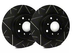 SP Performance Peak Series Slotted Rotors with Black ZRC Coated; Front Pair (16-24 Camaro LS & LT w/ Single Piston Front Calipers)