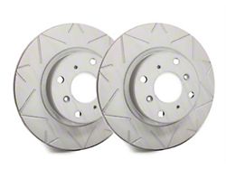 SP Performance Peak Series Slotted Rotors with Gray ZRC Coating; Rear Pair (16-24 Camaro SS w/ 4-Piston Front Calipers)