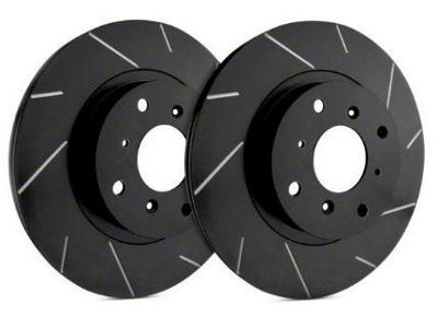 SP Performance Slotted Rotors with Black ZRC Coated; Front Pair (10-15 V6 Camaro)