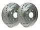 SP Performance Cross-Drilled Rotors with Silver Zinc Plating; Front Pair (08-14 Challenger SRT8; 15-16 Challenger Scat Pack; 2017 Challenger R/T 392; 18-23 Challenger w/ 4-Piston Front Calipers)