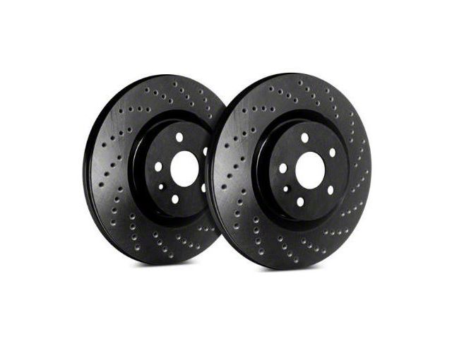SP Performance Cross-Drilled Rotors with Black ZRC Coating; Front Pair (09-10 Challenger SE; 11-23 Challenger SE, SXT w/ Single Piston Front Calipers)