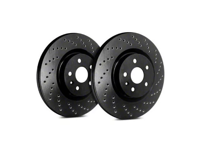 SP Performance Cross-Drilled Rotors with Black ZRC Coating; Rear Pair (09-23 Challenger GT, R/T, T/A; 11-23 Challenger SE, SXT w/ Dual Piston Front Calipers)