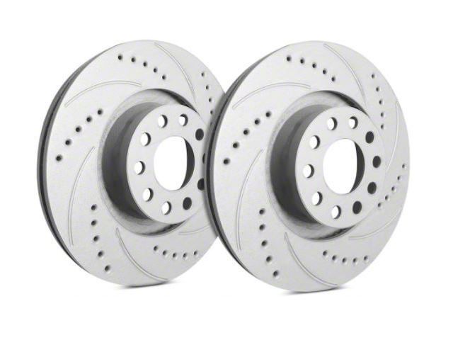 SP Performance Cross-Drilled and Slotted Rotors with Gray ZRC Coating; Rear Pair (09-10 Challenger SE; 11-23 Challenger SE, SXT w/ Single Piston Front Calipers)