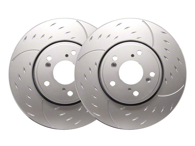 SP Performance Diamond Slot Rotors with Silver Zinc Plating; Front Pair (09-23 Challenger GT, R/T, T/A; 11-23 Challenger SE, SXT w/ Dual Piston Front Calipers)