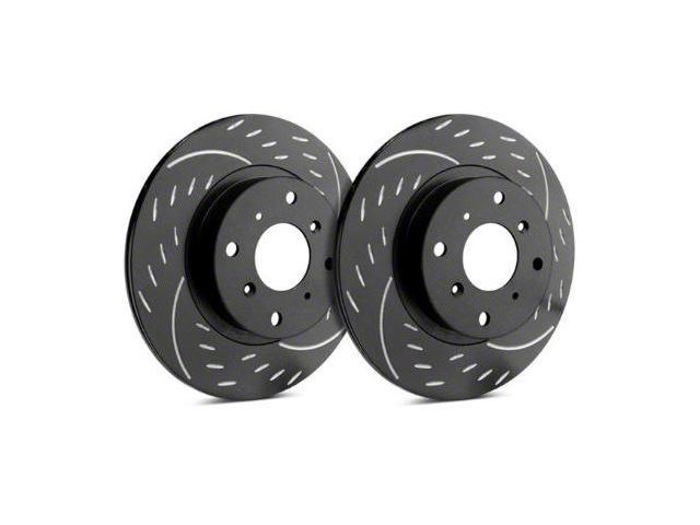 SP Performance Diamond Slotted Rotors with Black ZRC Coating; Rear Pair (09-10 Challenger SE; 11-23 Challenger SE, SXT w/ Single Piston Front Calipers)