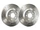 SP Performance Double Drilled and Slotted Rotors with Silver Zinc Plating; Rear Pair (08-14 Challenger SRT8; 15-16 Challenger Scat Pack; 2017 Challenger R/T 392; 18-23 Challenger w/ 4-Piston Front Calipers)