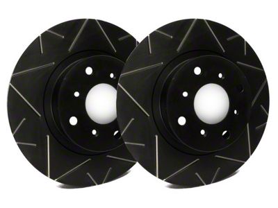 SP Performance Peak Series Slotted Rotors with Black Zinc Plating; Rear Pair (09-23 Challenger GT, R/T, T/A; 11-23 Challenger SE, SXT w/ Dual Piston Front Calipers)