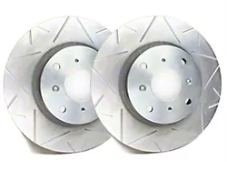 SP Performance Peak Series Slotted Rotors with Silver Zinc Plating; Front Pair (09-23 Challenger GT, R/T, T/A; 11-23 Challenger SE, SXT w/ Dual Piston Front Calipers)