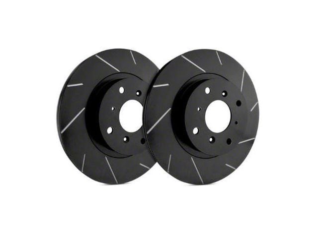 SP Performance Slotted Rotors with Black ZRC Coating; Front Pair (09-10 Challenger SE; 11-23 Challenger SE, SXT w/ Single Piston Front Calipers)