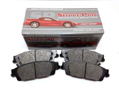 SP Performance Street Plus Semi-Metallic Brake Pads; Front Pair (09-18 5.7L HEMI Challenger w/ Vented Brake Rotors; 13-18 V6 Challenger w/ Single or Dual Piston Front Calipers)